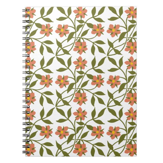 ORANGENE BLUMEN NOTIZBLOCK (Vorderseite)