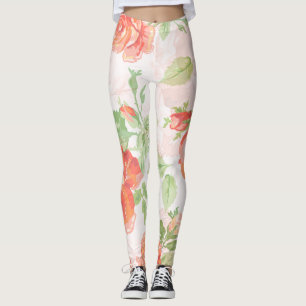 Orangene Blumen-Rosen-Verlobungsparty-Leggings Leggings