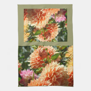 Orangene Dahlien-Blumen-Garten-Küchenhandtücher Handtuch
