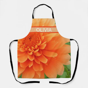 Orangene Dahlienblume Nahaufnahme Floral Schürze