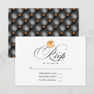 Orangene Diamant-Hochzeits-Antwortkarte RSVP Karte