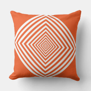 Orangene Diamantform Kissen