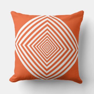 Orangene Diamantform Kissen