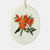 Orangene Epidendrum-Orchidee Keramik Ornament (Rechts)