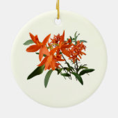 Orangene Epidendrum-Orchidee Keramik Ornament (Hinten)