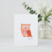 Orangene Eule Postkarte (Stehend Vorderseite)