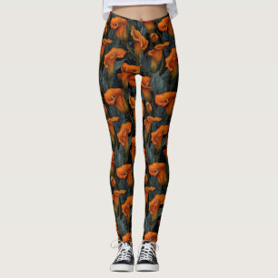 Orangene Fitness Calla-Lilien Charm Geschenkideen Leggings