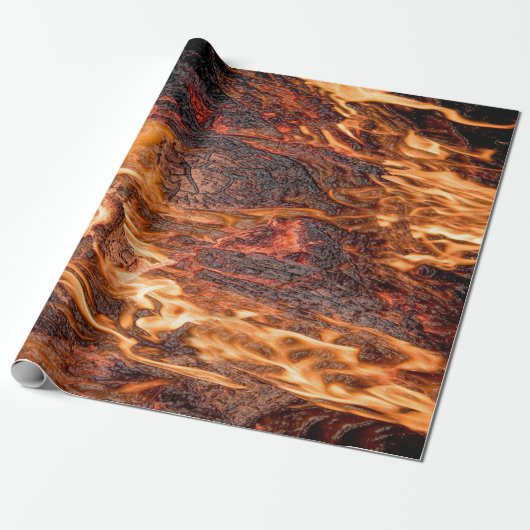 Orangene Flamme Geschenkpapier (Ungerollt)