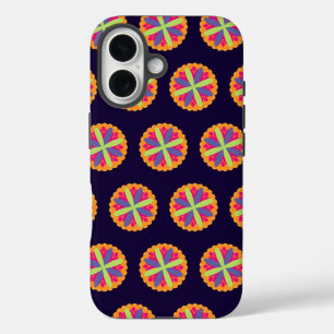 Orangene florale Formen Illustration iPhone 16 Hülle