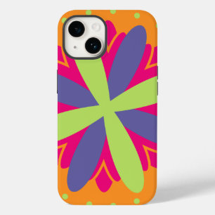 Orangene florale Formen Illustration Case-Mate iPhone 14 Hülle