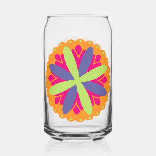 Orangene florale Formen Illustration Dosenglas