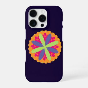 Orangene florale Formen Illustration iPhone 16 Pro Hülle
