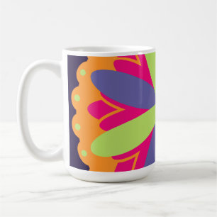 Orangene florale Formen Illustration Kaffeetasse