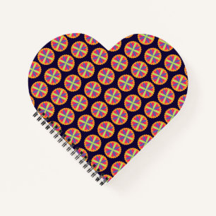 Orangene florale Formen Illustration Notizblock