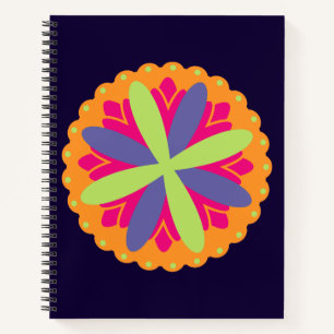 Orangene florale Formen Illustration Notizblock