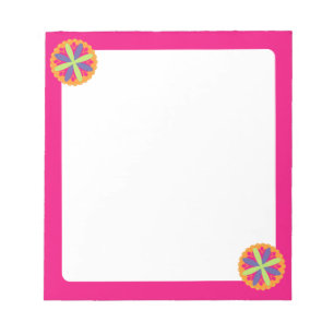 Orangene florale Formen Illustration Notizblock
