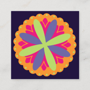 Orangene florale Formen Illustration Rabattkarte