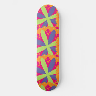 Orangene florale Formen Illustration Skateboard
