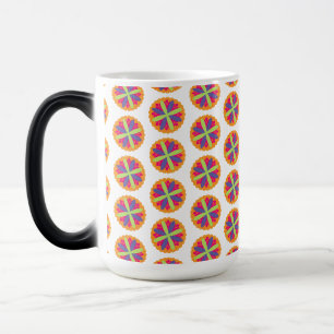 Orangene florale Formen Illustration Verwandlungstasse
