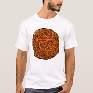 Orangene Garnkugel-Kunst T-Shirt
