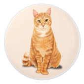 Orangene Getigerte Katze Benutzerdefiniert Keramikknauf (Vorderseite)