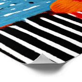 Orangene getigerte Katze, farbenfrohes Design, Poster (Ecke)