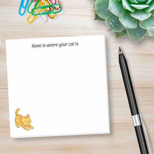 Orangene getigerte Katze mit individuellem Text be Post-it Klebezettel