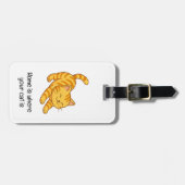 Orangene getigerte Katze mit individuellem Text zu Gepäckanhänger (Vorderseite horizontal)