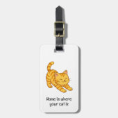 Orangene getigerte Katze mit individuellem Text zu Gepäckanhänger (Vorderseite vertikal)