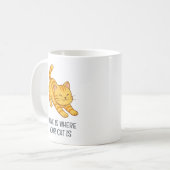 Orangene getigerte Katze mit individuellem Text zu Kaffeetasse (Vorderseite Links)