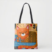 Orangene getigerte Katze Tasche (Vorderseite)