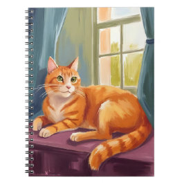 Orangene getigerte Katze Wasserfarbe Haustier Notizblock