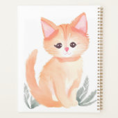 Orangene getigerte Katze Wasserfarben-Kätzchen Planer (Rückseite)