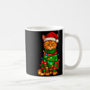 Orangene getigerte Katze Weihnachtslichter Lustige Kaffeetasse