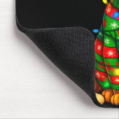 Orangene getigerte Katze Weihnachtslichter Lustige Mousepad (Ecke)