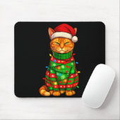 Orangene getigerte Katze Weihnachtslichter Lustige Mousepad (Mit Mouse)