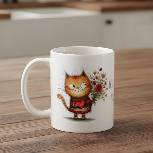 Orangene getigerte Katze, wirst du meine Valentins Kaffeetasse