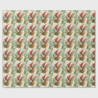 Orangene getigerte Katzen-Weihnachtspapier Geschenkpapier