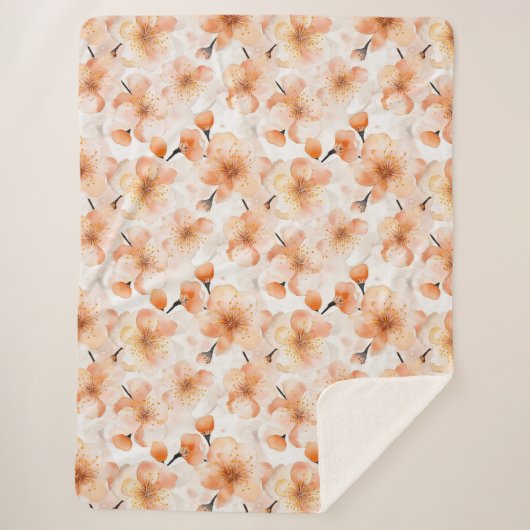 Orangene Glaubensblumen Sherpadecke (Vorderseite)