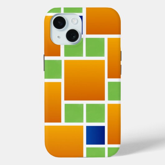Orangene Gradientquadrate Case-Mate iPhone Hülle (Rückseite)