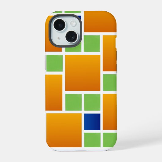 Orangene Gradientquadrate iPhone 15 Hülle (Rückseite)