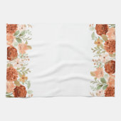 Orangene Herbst-Aquarell-Blumen Geschirrtuch (Horizontal)