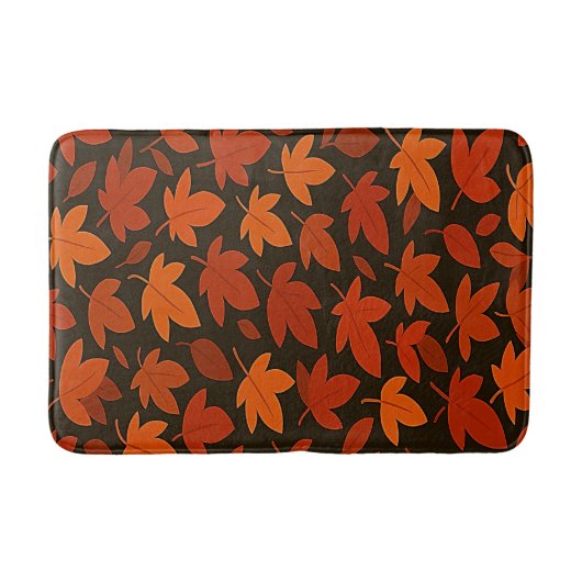 Orangene Herbstblätter Badematte (Vorderseite)