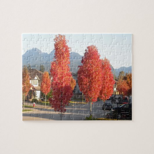Orangene Herbstblätter Puzzle (Horizontal)