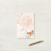 Orangene herbstliche Aquarell-Blumen Post-it Klebezettel (Auf Schreibtisch)