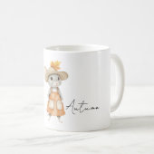 Orangene Herbstmaus Kaffeetasse (VorderseiteRechts)