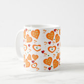 Orangene Herzen Tasse (Vorderseite Links)