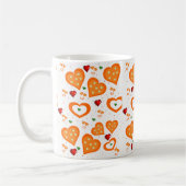 Orangene Herzen Tasse (Links)