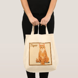 Orangene Ingwer Tabby Tigerkatze Personalisierter Tragetasche