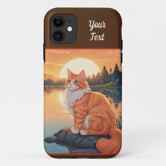 Orangene Katze am See Case-Mate iPhone Hülle (Rückseite)